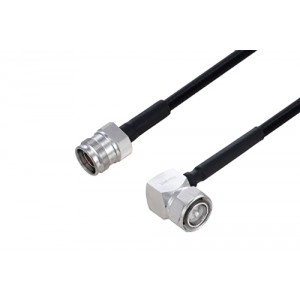 Outdoor Rated 4.3-10 Male Right Angle to 4.3-10 Female Low PIM Cable 12 Inch Length Using SPO-250 Coax Using Times Microwave Parts