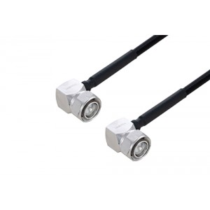 Outdoor Rated 4.3-10 Male Right Angle to 4.3-10 Male Right Angle Low PIM Cable 12 Inch Length Using SPO-250 Coax Using Times Microwave Parts