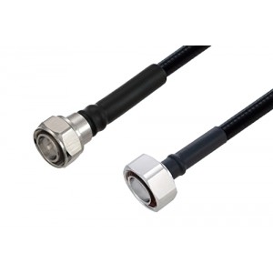 Outdoor Rated 4.3-10 Male to 7/16 DIN Male Low PIM Cable 12 Inch Length Using SPO-375 Coax Using Times Microwave Parts