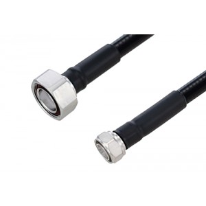 Outdoor Rated 4.3-10 Male to 7/16 DIN Male Low PIM Cable 12 Inch Length Using SPO-500 Coax Using Times Microwave Parts