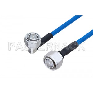 Plenum 4.3-10 Male Right Angle to 4.3-10 Male Low PIM Cable 12 Inch Length Using ET38365 Coax , LF Solder