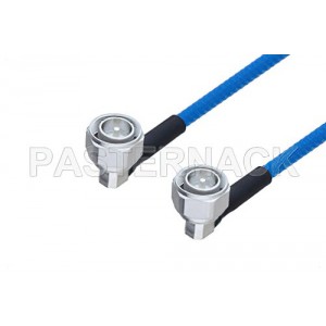 Plenum 4.3-10 Male Right Angle to 4.3-10 Male Right Angle Low PIM Cable 12 Inch Length Using ET38365 Coax , LF Solder