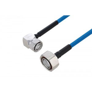 Plenum 4.3-10 Male Right Angle to 7/16 DIN Male Low PIM Cable 12 Inch Length Using ET38365 Coax Using Times Microwave Parts