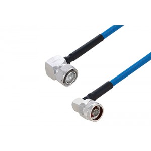 Plenum 4.3-10 Male Right Angle to N Male Right Angle Low PIM Cable 12 Inch Length Using ET38365 Coax Using Times Microwave Parts