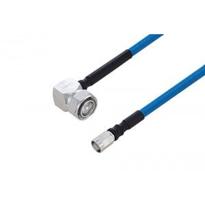 Plenum 4.3-10 Male Right Angle to NEX10 Male Low PIM Cable 12 Inch Length Using ET38365 Coax Using Times Microwave Parts