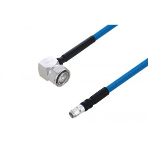 Plenum 4.3-10 Male Right Angle to SMA Male Low PIM Cable 12 Inch Length Using ET38365 Coax Using Times Microwave Parts