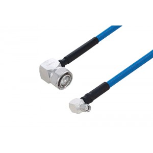 Plenum 4.3-10 Male Right Angle to SMA Male Right Angle Low PIM Cable 12 Inch Length Using ET38365 Coax Using Times Microwave Parts