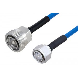 Plenum 4.3-10 Male to 7/16 DIN Female Low PIM Cable 12 Inch Length Using ET38365 Coax , LF Solder