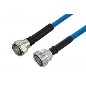 Plenum 4.3-10 Male to 7/16 DIN Female Low PIM Cable 12 Inch Length Using ET38364 Coax Using Times Microwave Parts