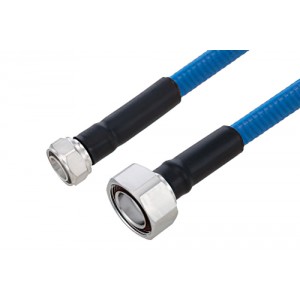 Plenum 4.3-10 Male to 7/16 DIN Male Low PIM Cable 12 Inch Length Using ET38363 Coax Using Times Microwave Parts