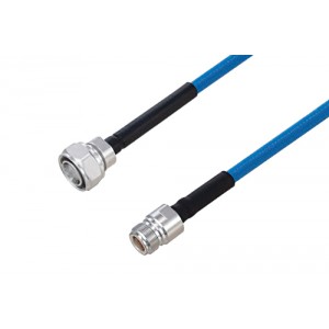 Plenum 4.3-10 Male to N Female Low PIM Cable 12 Inch Length Using ET38365 Coax Using Times Microwave Parts