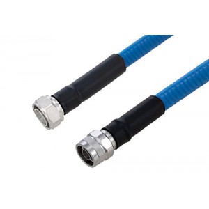 Plenum 4.3-10 Male to N Male Low PIM Cable 12 Inch Length Using ET38363 Coax Using Times Microwave Parts