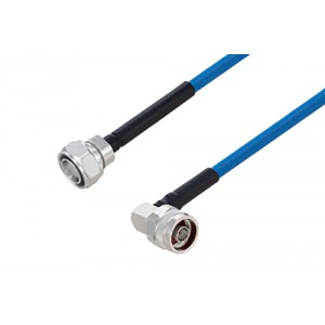 Plenum 4.3-10 Male to N Male Right Angle Low PIM Cable 12 Inch Length Using ET38365 Coax Using Times Microwave Parts