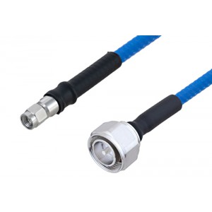 Plenum 4.3-10 Male to SMA Male Low PIM Cable 12 Inch Length Using ET38365 Coax , LF Solder