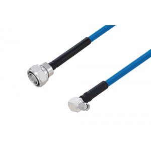 Plenum 4.3-10 Male to SMA Male Right Angle Low PIM Cable 12 Inch Length Using ET38365 Coax Using Times Microwave Parts