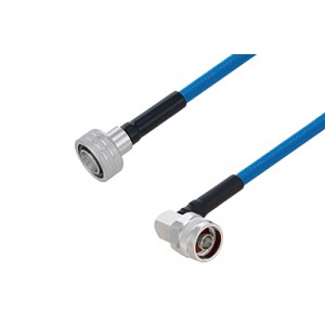 Plenum Snap-On 4.3-10 Male to N Male Right Angle Low PIM Cable 12 Inch Length Using ET38365 Coax Using Times Microwave Parts