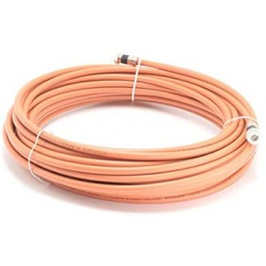 40 Feet Direct Burial Coaxial Cable ET-RG6 Coax Cable Rubber Boot - Outdoor Connectors - (Orange) - Designed for Waterproof and to Be Buried