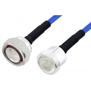 7/16 DIN Male to 7/16 DIN Female LSZH Jacketed Low PIM Cable 100 cm Length Using SR401FLJ Low PIM Coax with HeatShrink, RoHS