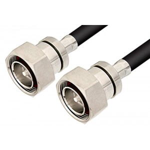 7/16 DIN Male to 7/16 DIN Male Cable 12 Inch Length Using ET-RG214 Coax, RoHS