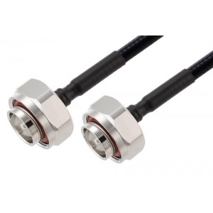 7/16 DIN Male to 7/16 DIN Male Low PIM Cable 12 Inch Length Using 1/4 inch Superflexible Coax