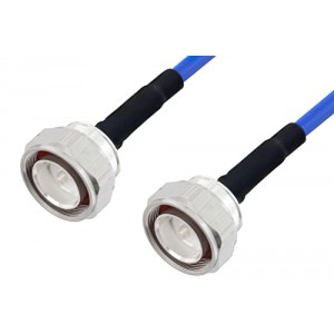 7/16 DIN Male to 7/16 DIN Male LSZH Jacketed Low PIM Cable 100 cm Length Using SR401FLJ Low PIM Coax with HeatShrink, RoHS