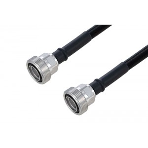 Fire Rated 7/16 DIN Female to 7/16 DIN Female Low PIM Cable 12 Inch Length Using SPF-375 Coax Using Times Microwave Parts