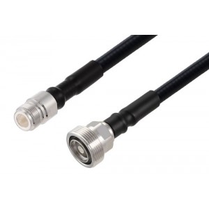 Fire Rated 7/16 DIN Female to N Female Low PIM Cable 12 Inch Length Using SPF-375 Coax Using Times Microwave Parts