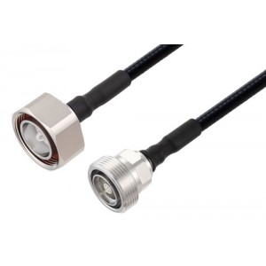 Fire Rated 7/16 DIN Male to 7/16 DIN Female Low PIM Cable 12 Inch Length Using SPF-250 Coax Using Times Microwave Parts