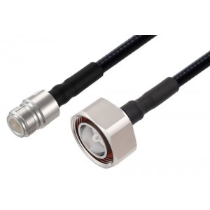 Fire Rated 7/16 DIN Male to N Female Low PIM Cable 12 Inch Length Using SPF-250 Coax Using Times Microwave Parts