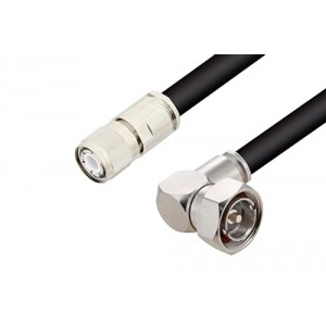 HN Male to 7/16 DIN Male Right Angle Cable 12 Inch Length Using ET-RG217 Coax