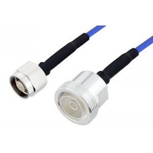 N Male to 7/16 DIN Female LSZH Jacketed Low PIM Cable 100 cm Length Using SR402FLJ Low PIM Coax with HeatShrink, RoHS