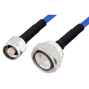 N Male to 7/16 DIN Male LSZH Jacketed Low PIM Cable 100 cm Length Using SR401FLJ Low PIM Coax with HeatShrink, RoHS