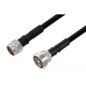 Outdoor Rated 7/16 DIN Female to N Male Cable Using SPO-375 Coax Using Times Microwave Parts in 12 inch