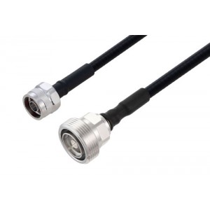 Outdoor Rated 7/16 DIN Female to N Male Low PIM Cable 12 Inch Length Using SPO-250 Coax Using Times Microwave Parts