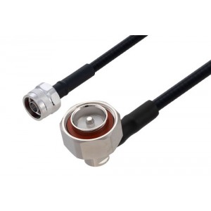 Outdoor Rated 7/16 DIN Male Right Angle to N Male Cable Using SPO-250 Coax Using Times Microwave Parts