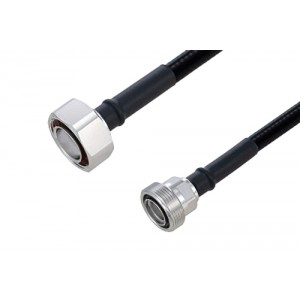 Outdoor Rated 7/16 DIN Male to 7/16 DIN Female Low PIM Cable 12 Inch Length Using SPO-375 Coax Using Times Microwave Parts