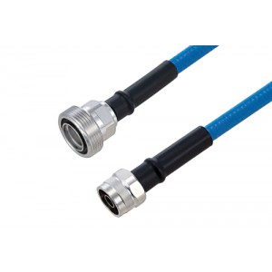 Plenum 7/16 DIN Female to N Male Low PIM Cable 12 Inch Length Using ET38364 Coax Using Times Microwave Parts