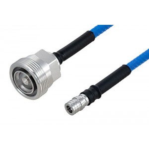 Plenum 7/16 DIN Female to QMA Male Low PIM Cable 12 Inch Length Using ET38365 Coax , LF Solder