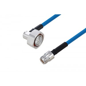 Plenum 7/16 DIN Male Right Angle to N Female Low PIM Cable 12 Inch Length Using ET38365 Coax Using Times Microwave Parts