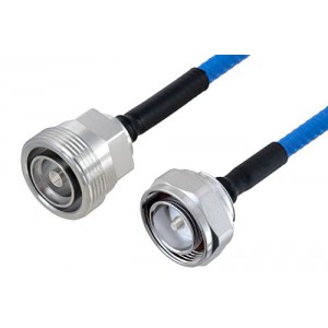 Plenum 7/16 DIN Male to 7/16 DIN Female Low PIM Cable 12 Inch Length Using ET38365 Coax , LF Solder