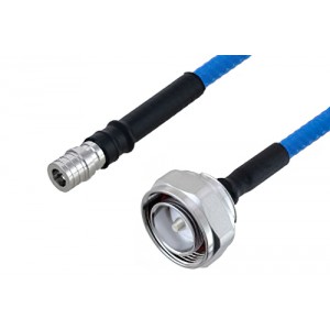 Plenum 7/16 DIN Male to QMA Male Low PIM Cable 12 Inch Length Using ET38365 Coax , LF Solder