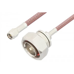 SMA Male to 7/16 DIN Male Cable 12 Inch Length Using ET-RG142 Coax