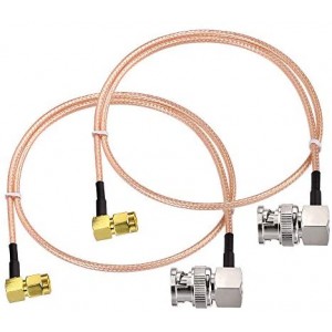 SMA to BNC Cable Pigtail，SMA Male 90-Degree to BNC Male Adapter Right Angle Using ET-RG316 Jumper RF Coaxial Cable, 20Inch 2Pcs