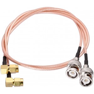 SMA to BNC Cable Pigtail，SMA Male Right Angle to BNC Male Adapter Using ET-RG316 Jumper RF Coaxial Cable, 20Inch 2Pcs