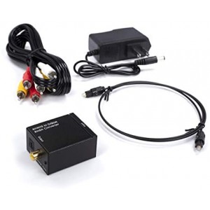 Analog to Digital Audio Converter Kit - Analog Stereo to Digital Optical Converter Adapter with Toslink and RCA Cables