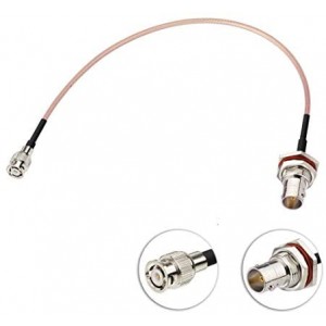 Mini BNC Male to BNC Female Bulkhead Mount 75 Ohm Vedio SDI Cable 30cm 12 inch