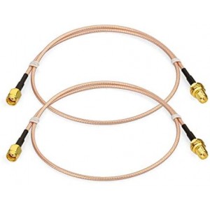 WiFi Antenna Extension Cable (2-Pack) RP-SMA Male to RP-SMA Female Bulkhead Mount ET-RG316 Cale 60cm 24 inch