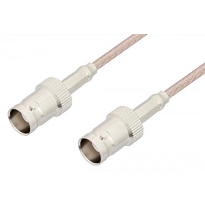 75 Ohm BNC Female to 75 Ohm BNC Female Cable 12 Inch Length Using 75 Ohm ET-RG179 Coax, RoHS