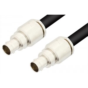 75 Ohm BNC Female to 75 Ohm BNC Female Cable 12 Inch Length Using 75 Ohm ET-RG6 Coax, RoHS