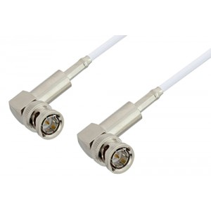 75 Ohm BNC Male Right Angle to 75 Ohm BNC Male Right Angle Cable 12 Inch Length Using 75 Ohm ET-RG187 Coax, RoHS